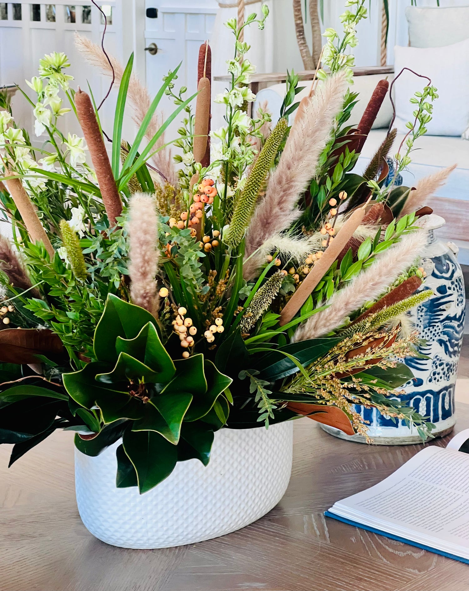 Luxury hotel floral display in Charleston. Loutrel hotel florals