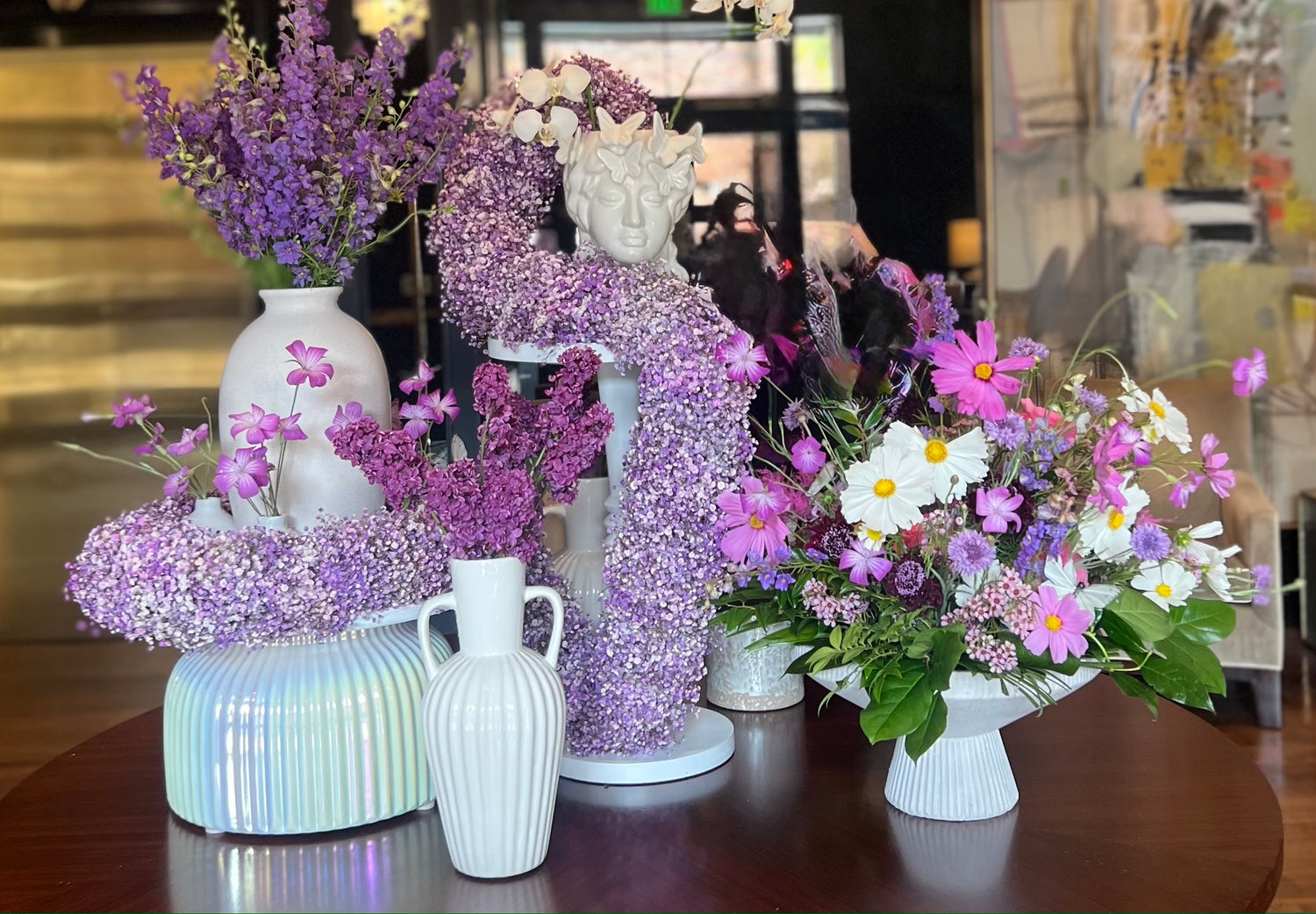 Hotel floral installation for lobby in Charleston SC