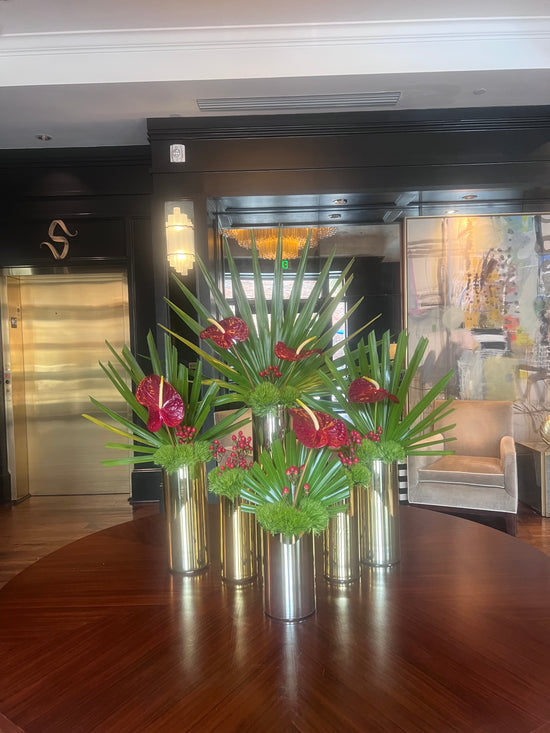 Gorgeous tropical hotel lobby display 